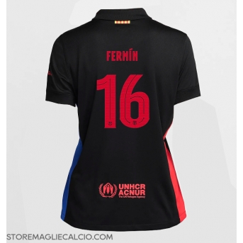 Barcelona Fermin Lopez #16 Maglia Gara Trasferta Repliche 2024-25 Donna Maniche Corte